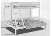 Triple bunk bed. 3ft single over a 4ft6 double wood bunk. White colour 4